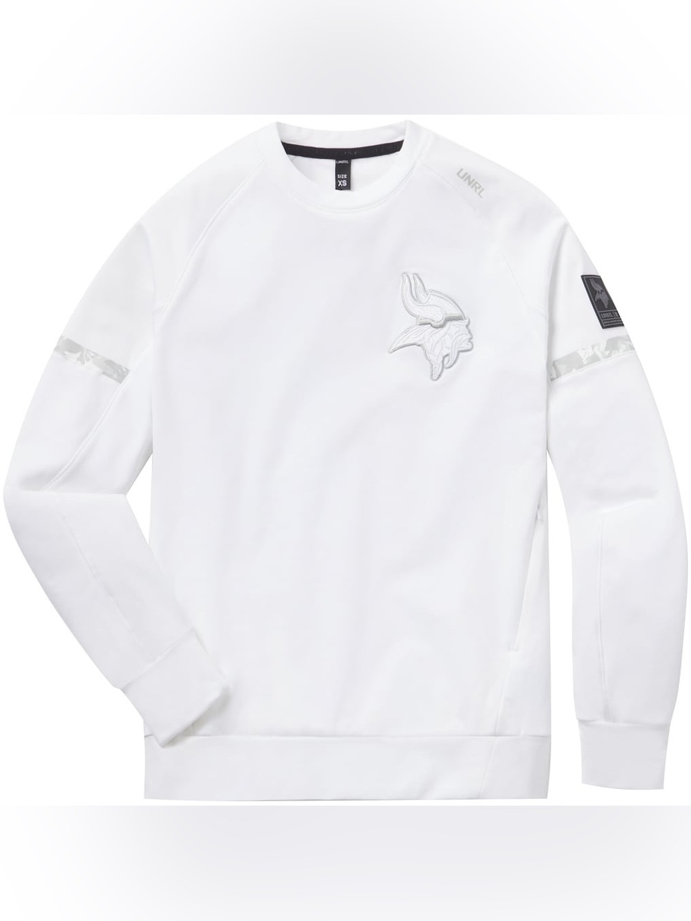 UNRL x Minnesota Vikings Crossover Crewneck Sweatshirt- WHITE OUT